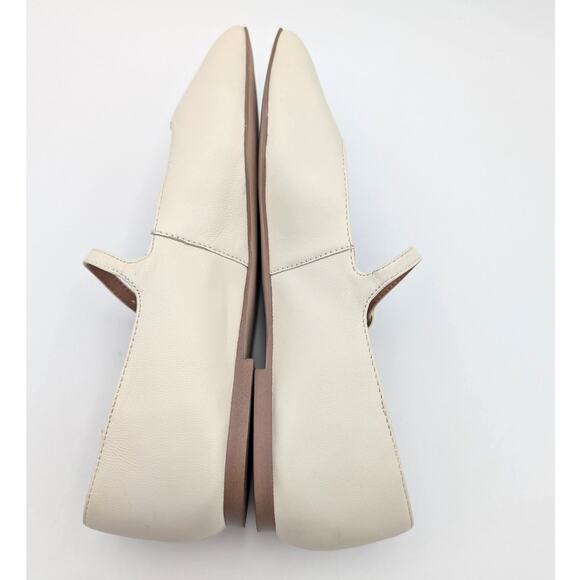 Nordstrom Jersey Leather Formal Ballet Flats Shoes Ivory Size US7M EU38 - Picture 5 of 11